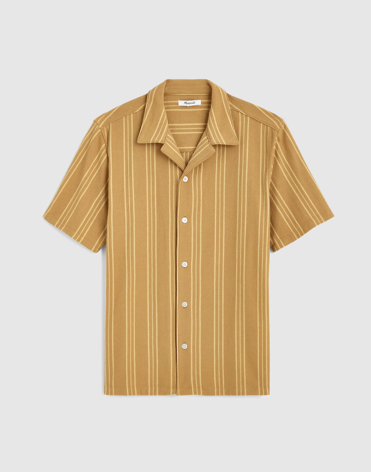 Madewell The Camp Shirt in Seaport Terry Golden Khaki