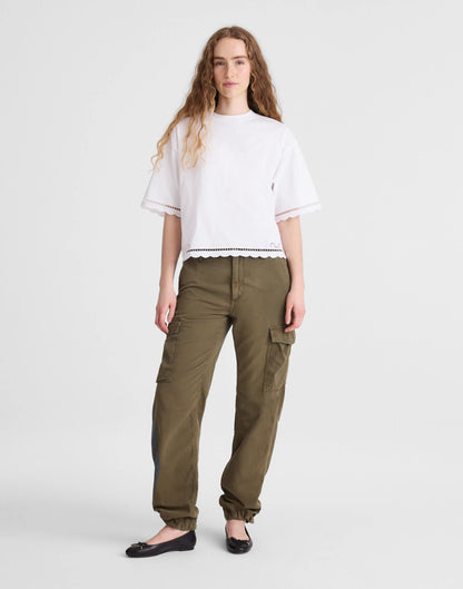 Madewell The Boxy Crop Tee in Allday Jersey White