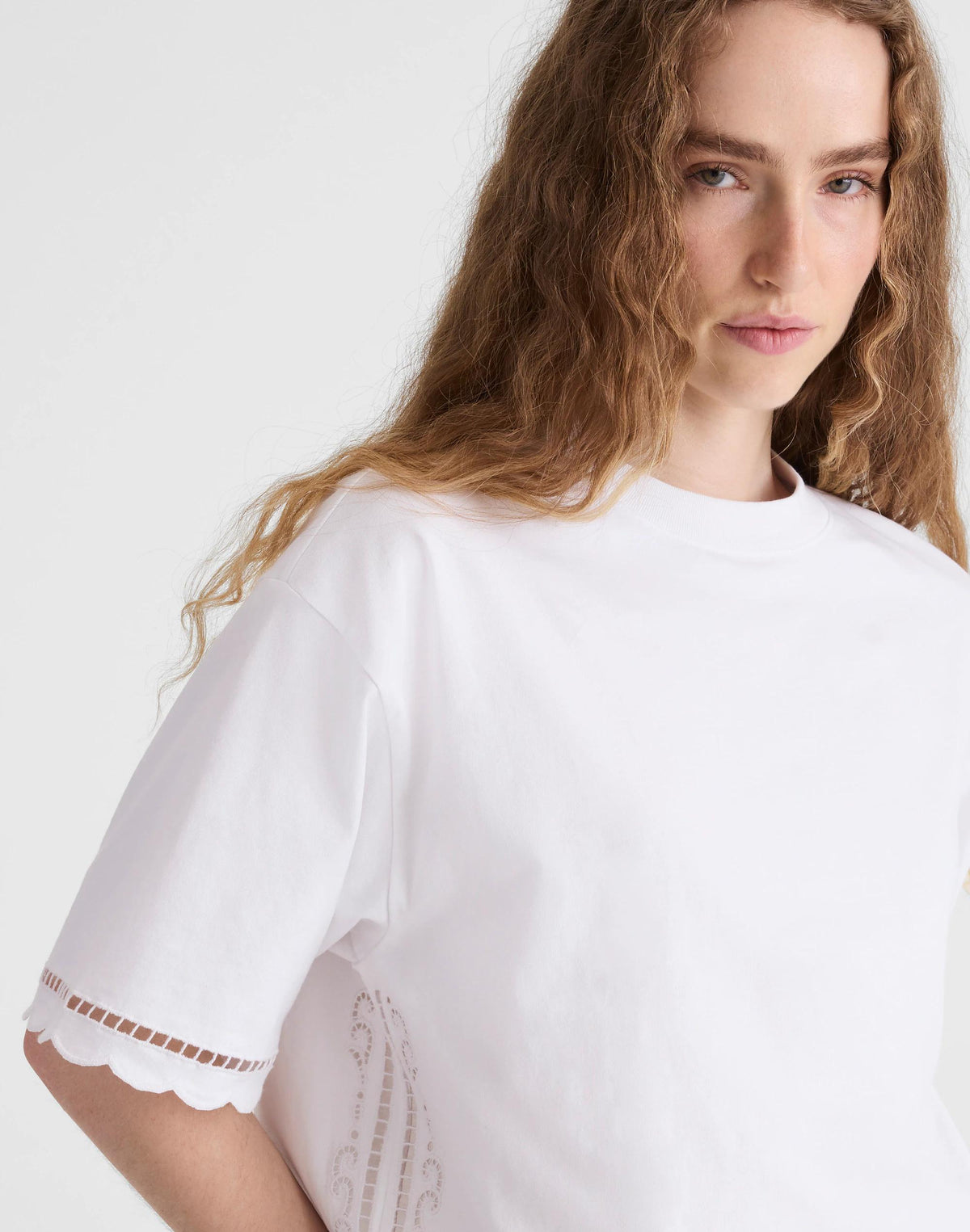 Madewell The Boxy Crop Tee in Allday Jersey White