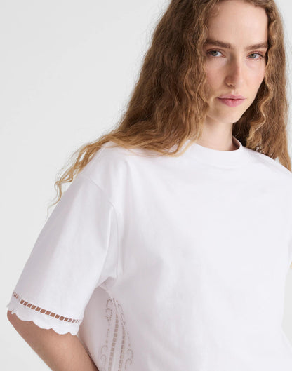 Madewell The Boxy Crop Tee in Allday Jersey White