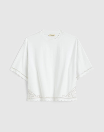 Madewell The Boxy Crop Tee in Allday Jersey White