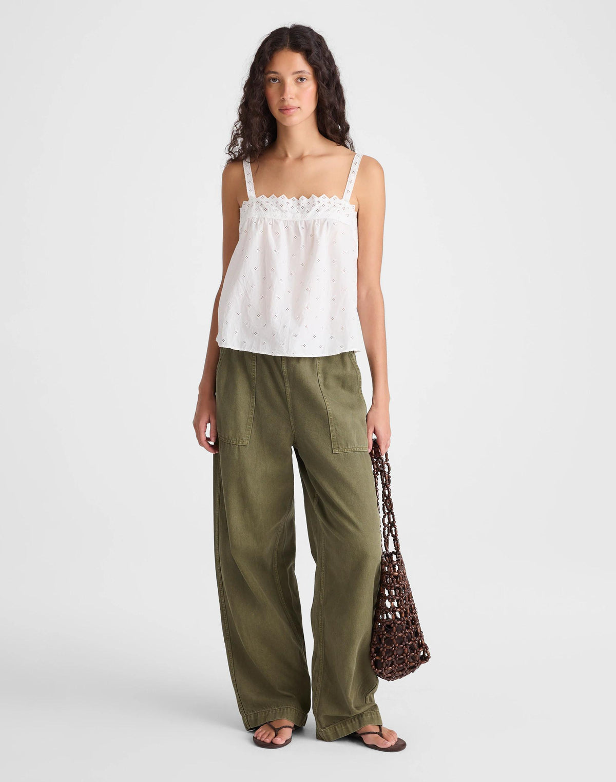 Madewell Embroidered Eyelet Tank White