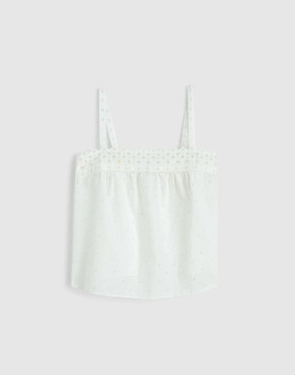 Madewell Embroidered Eyelet Tank White