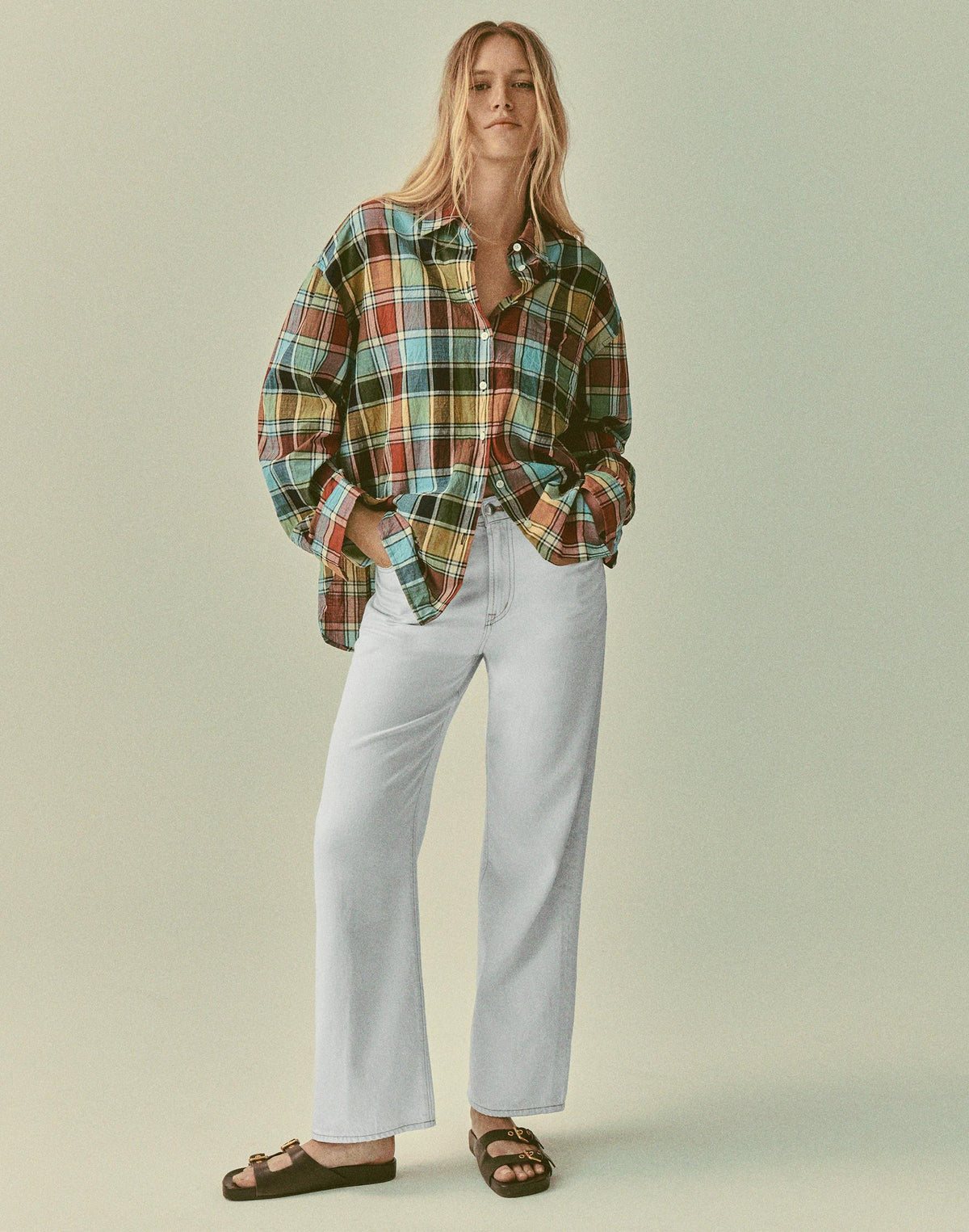 Madewell The Perfect Vintage Wide-Leg Crop Jean in Airy Denim Extracted Sky Wash