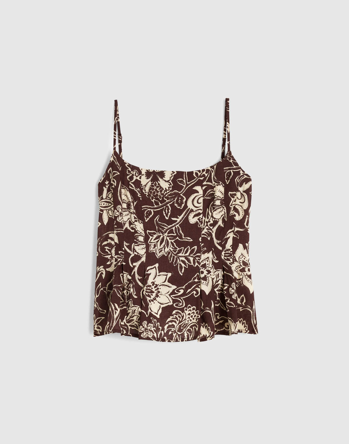 Madewell Darted Peplum Cami Top Dark Brown