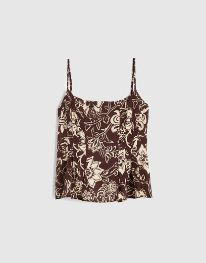 Madewell Darted Peplum Cami Top Dark Brown