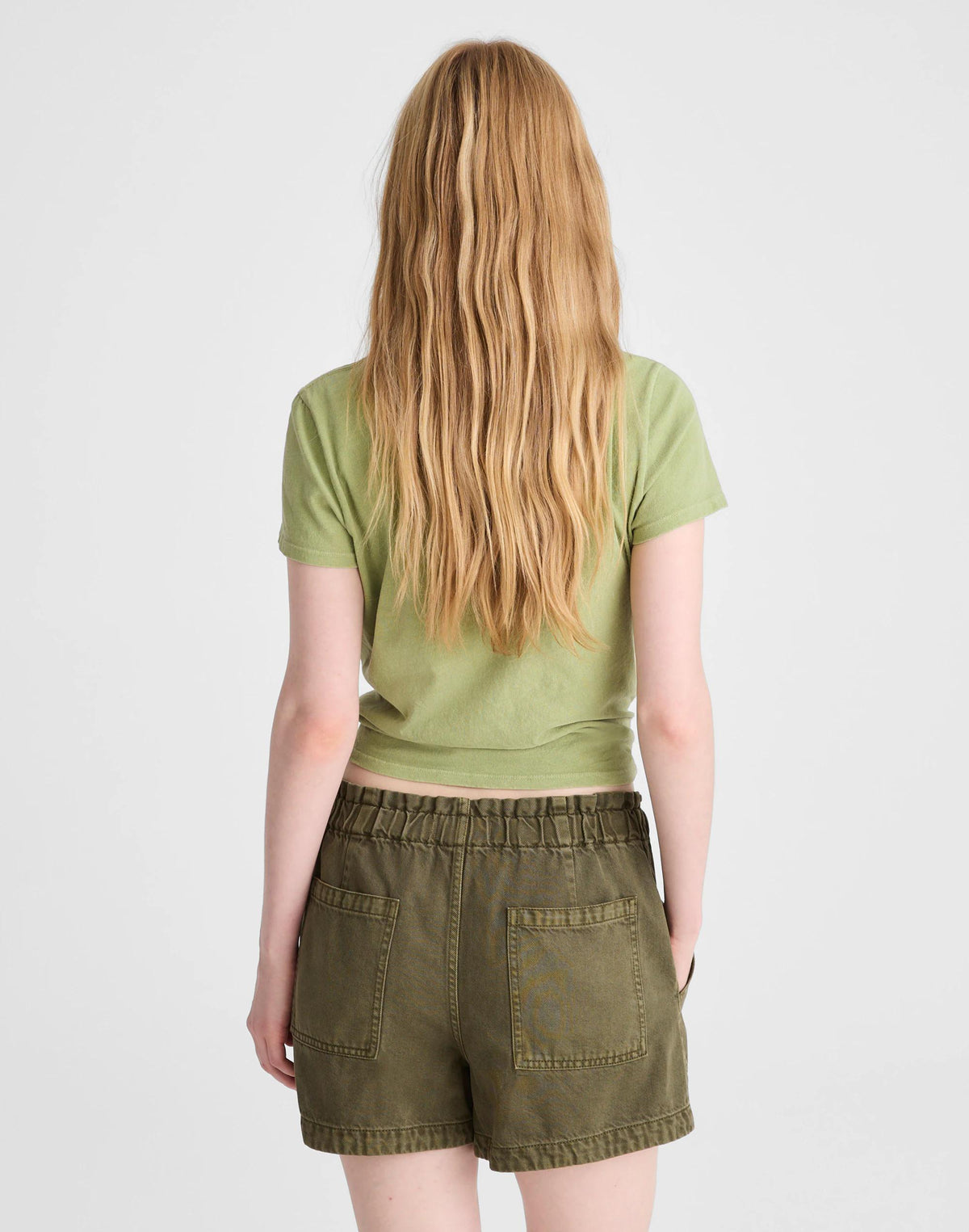 Madewell Pull-On Utility Shorts in Airy Denim Faded Ivy