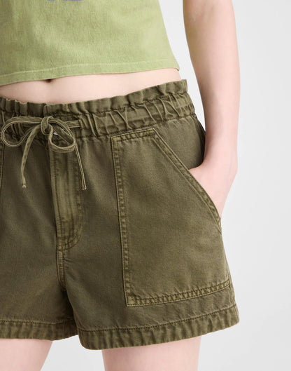 Madewell Pull-On Utility Shorts in Airy Denim Faded Ivy