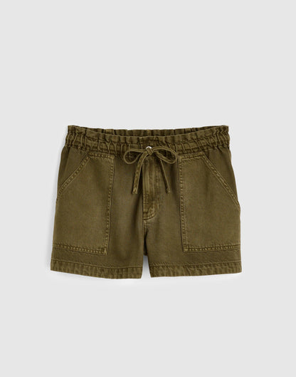 Madewell Pull-On Utility Shorts in Airy Denim Faded Ivy