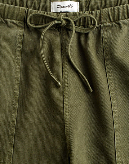 Madewell Pull-On Barrel-Leg Utility Pants in Airy Denim Faded Ivy