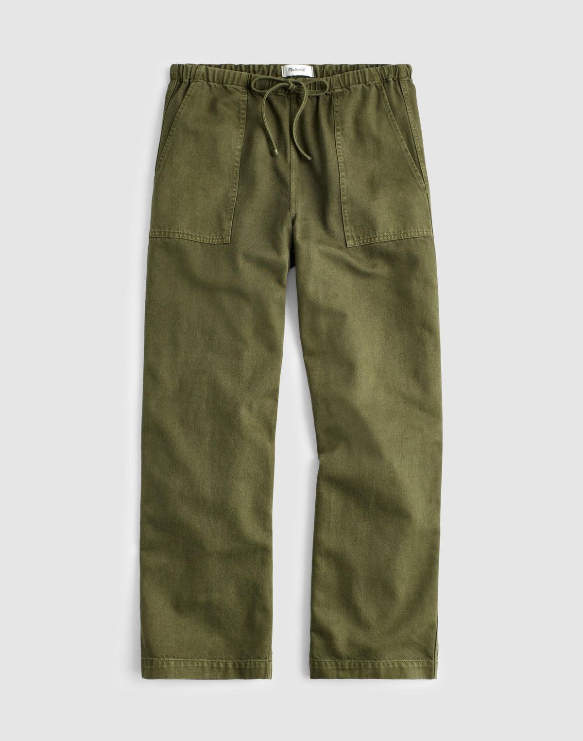 Madewell Pull-On Barrel-Leg Utility Pants in Airy Denim Faded Ivy