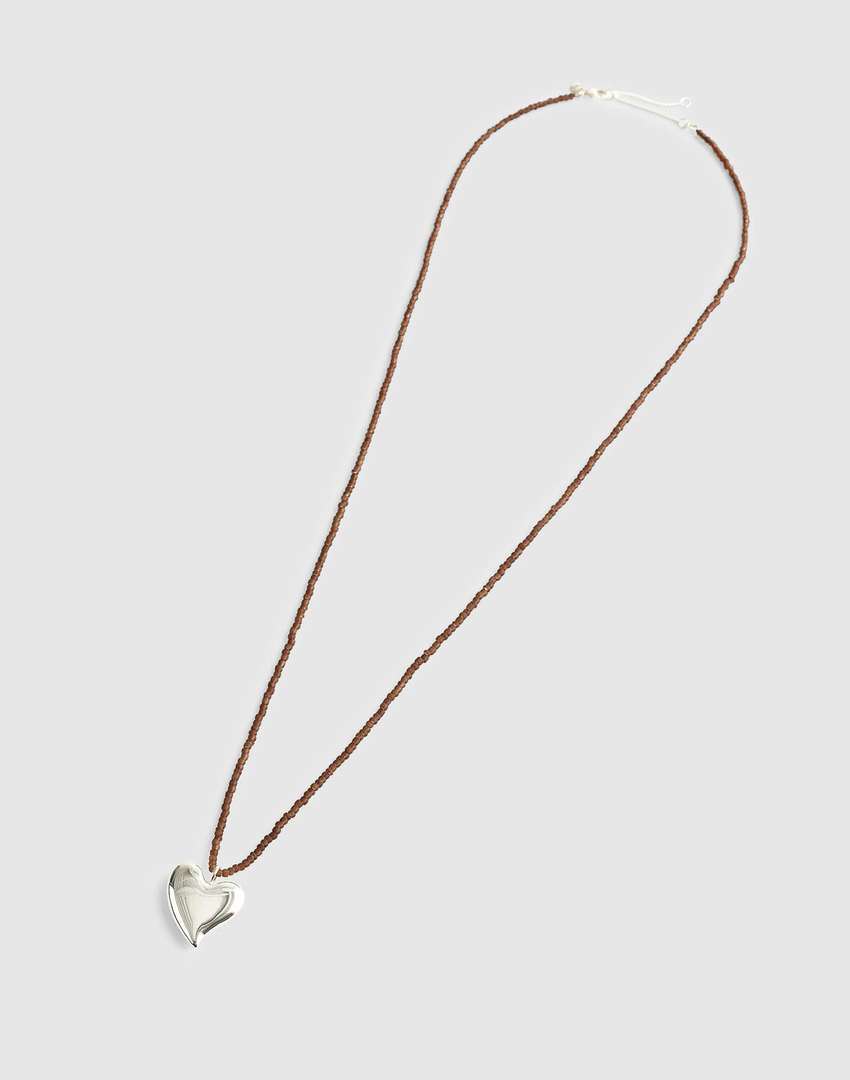 Madewell Beaded Pendant Necklace Warm Silver