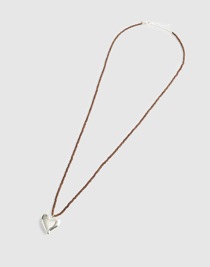 Madewell Beaded Pendant Necklace Warm Silver