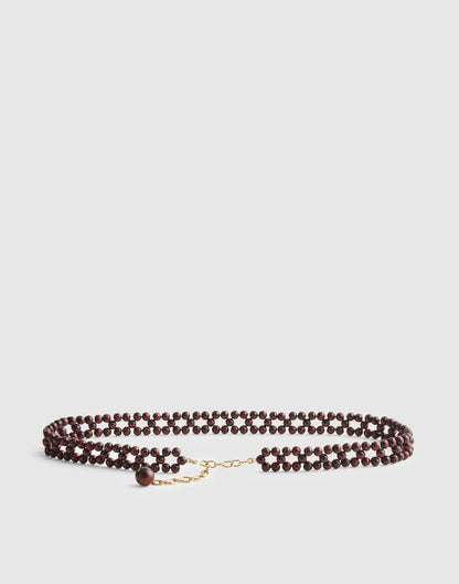 Madewell Wooden Bead Belt Antique Gold