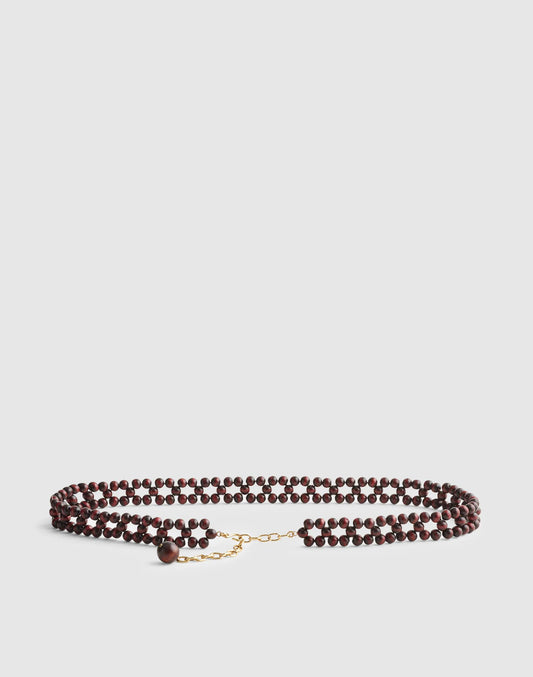 Madewell Wooden Bead Belt Antique Gold