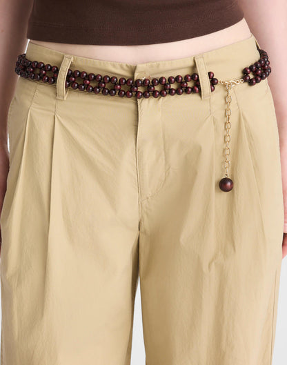 Madewell Wooden Bead Belt Antique Gold