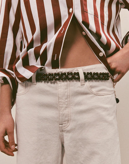 Madewell Wooden Bead Belt Antique Gold
