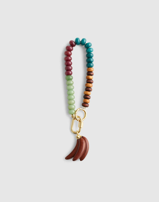 Madewell Wooden Banana Beaded Bag Charm Antique Gold