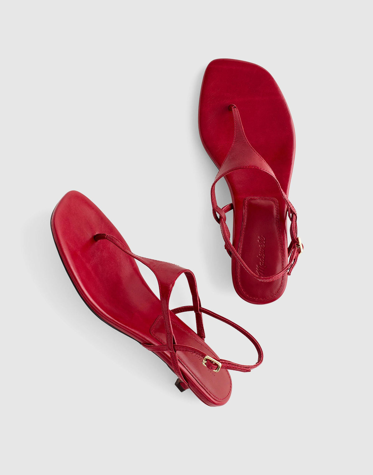 Madewell The Chiara Kitten Heel Slingback Sandal Wild Cranberry