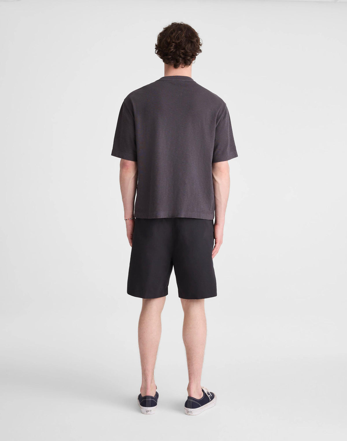 Madewell Double-Pleated Shorts in Meridian Linen Blend Black
