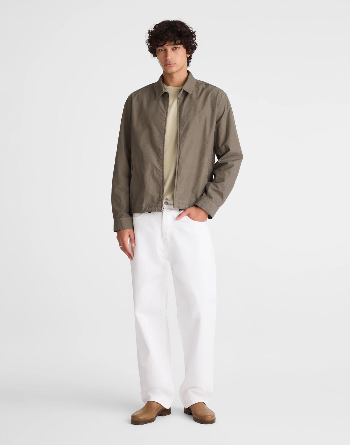 Madewell Zip Jacket in Cotton Twill Capers
