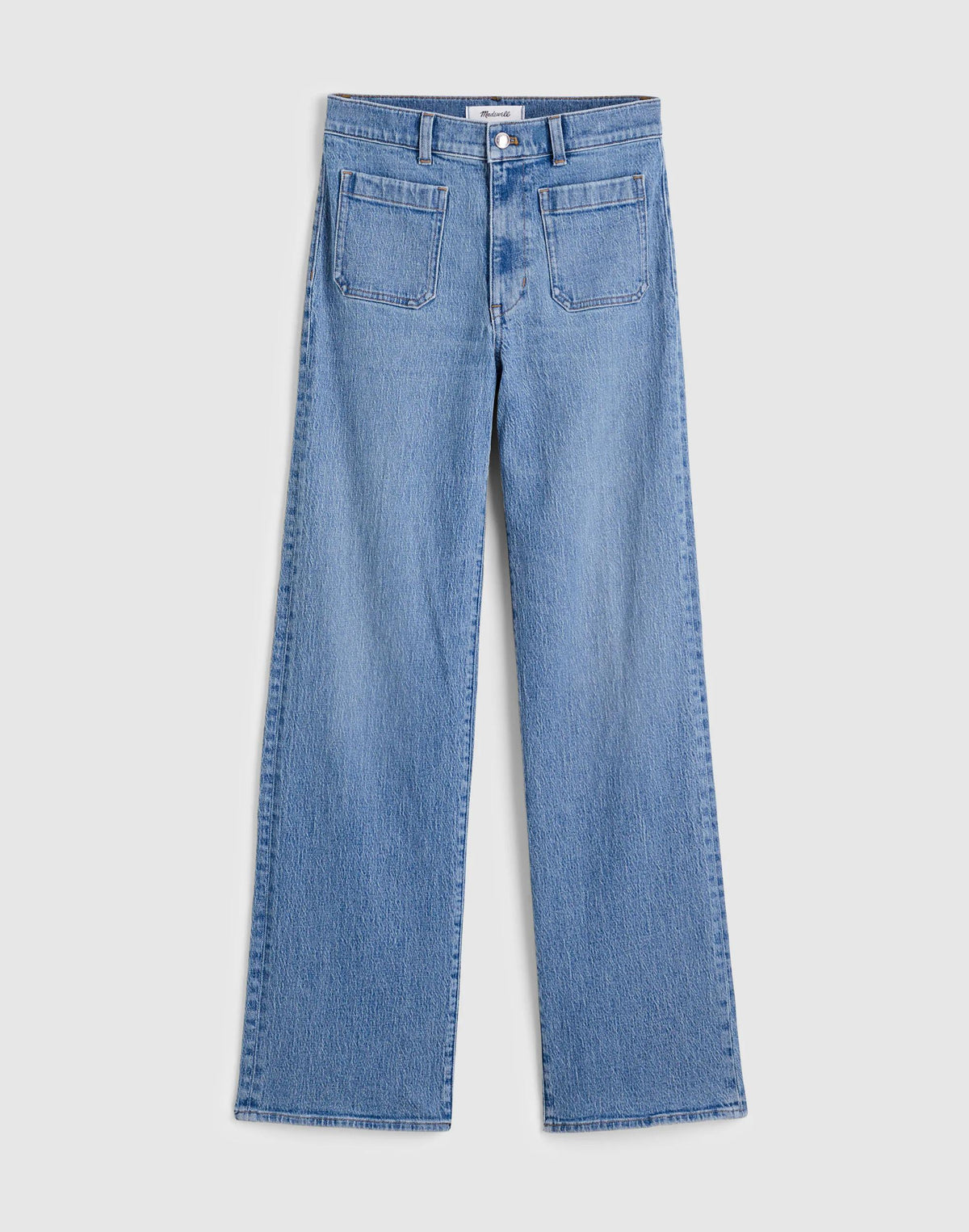 Madewell The Emmett Wide-Leg Full Length Jean: Patch Pocket Edition Driftwater Wash