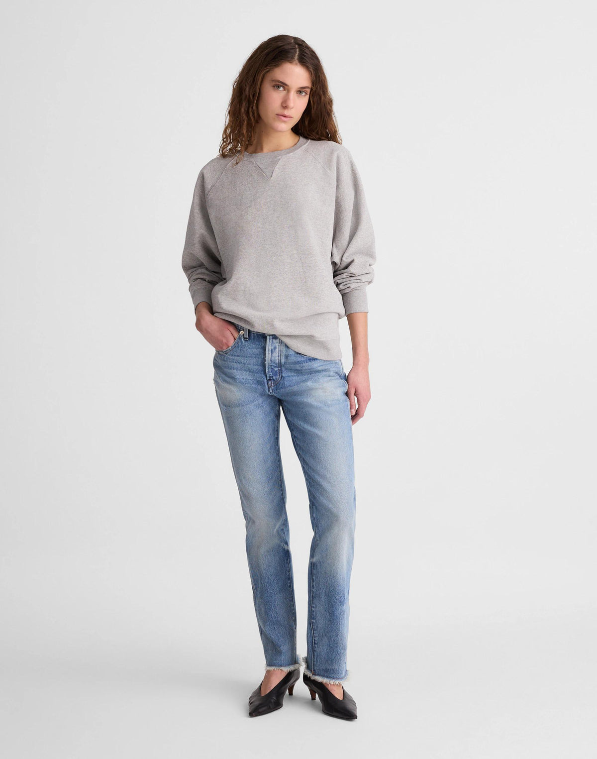 Madewell Madewell x Benjamin Talley Smith The Belleview Oversized Sweatshirt Hthr Grey