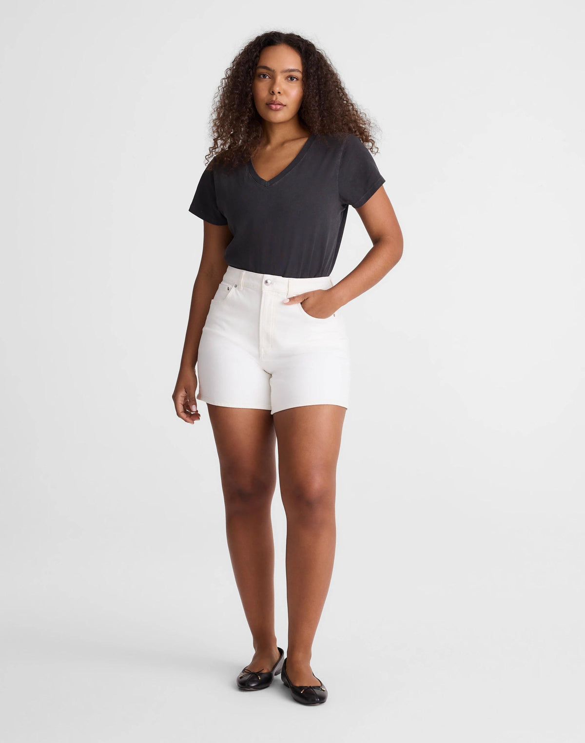 Madewell The Curvy Perfect Vintage Mid-Length Jean Short Tile White
