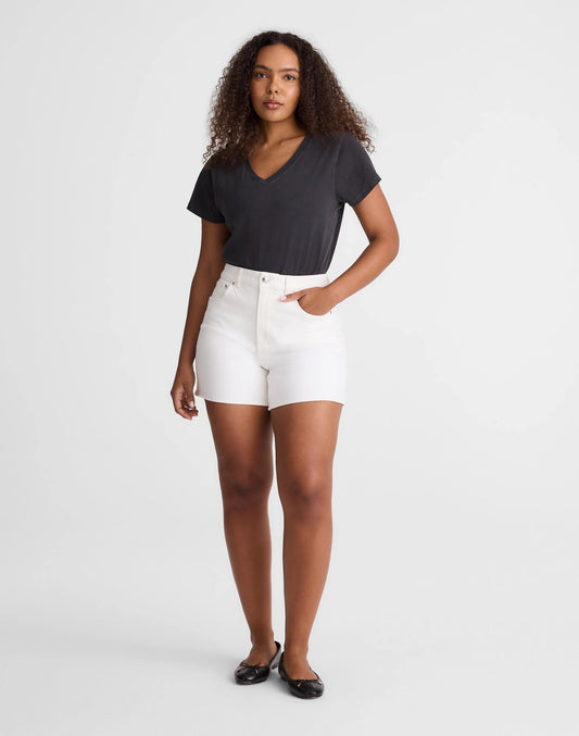 Madewell The Curvy Perfect Vintage Mid-Length Jean Short Tile White