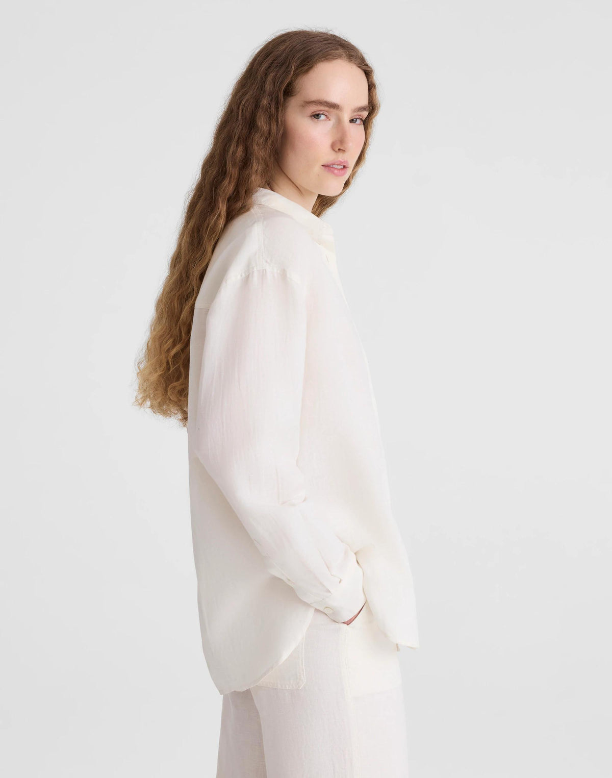 Madewell The Easy Shirt in Linen Blend Ivory Linen