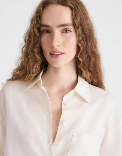 Madewell The Easy Shirt in Linen Blend Ivory Linen
