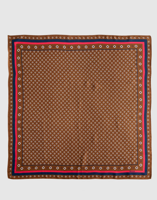 Madewell Medium Silk Bandana Foulard Print Scarf Chestnut