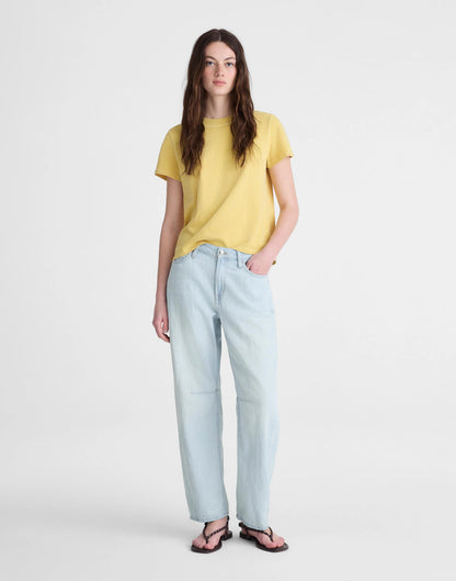 Madewell The Darted Barrel-Leg Jean in Airy Denim Laguna Wash