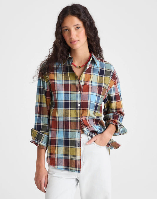 Madewell The Easy Shirt in Poplin Multi Plaid