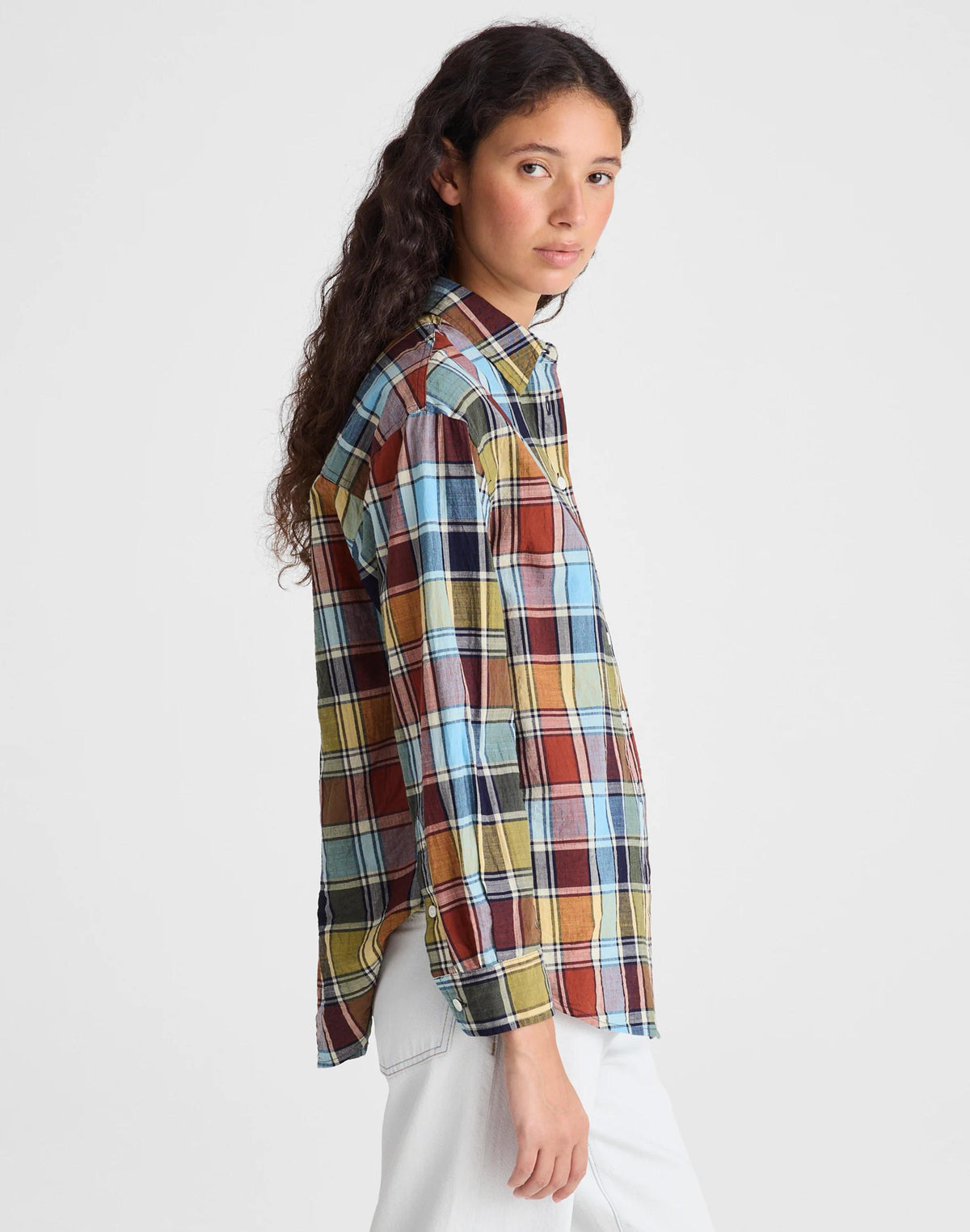 Madewell The Easy Shirt in Poplin Multi Plaid
