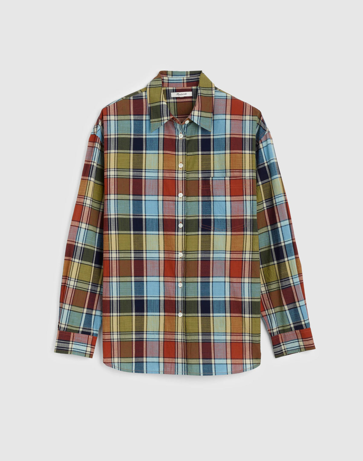 Madewell The Easy Shirt in Poplin Multi Plaid