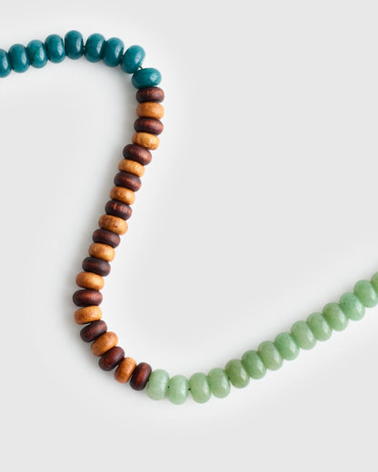 Madewell Semiprecious Wood Beaded Choker Necklace Antique Gold