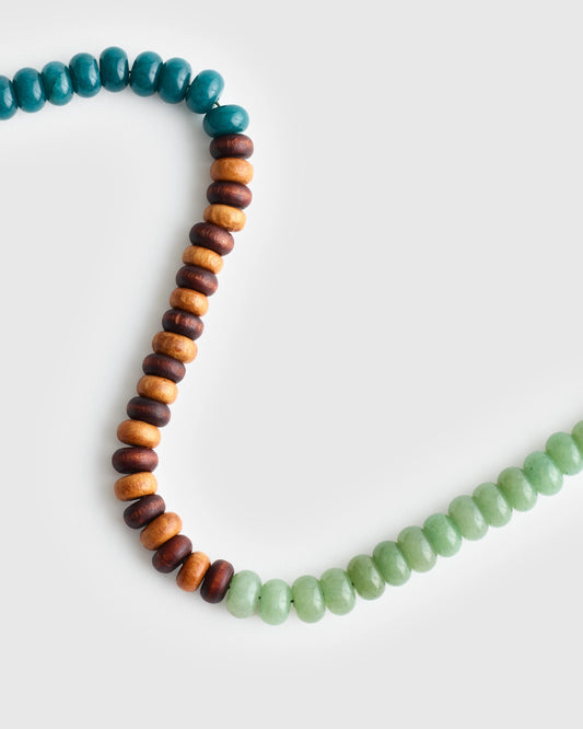 Madewell Semiprecious Wood Beaded Choker Necklace Antique Gold