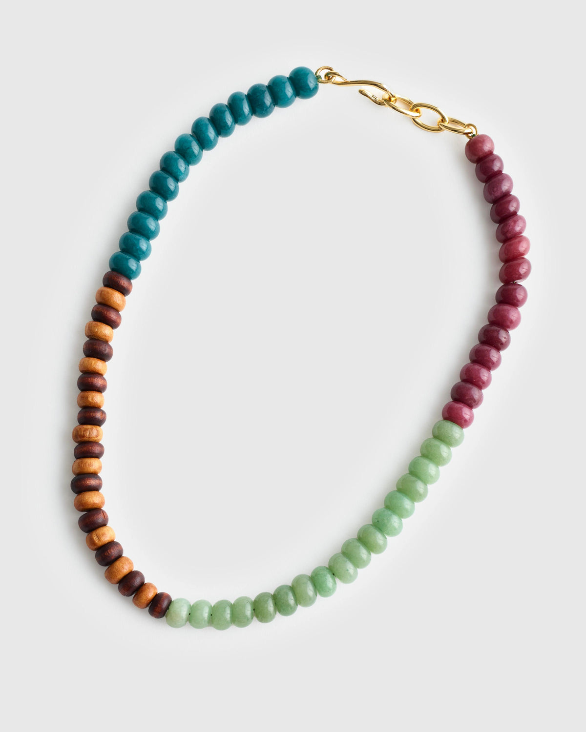 Madewell Semiprecious Wood Beaded Choker Necklace Antique Gold