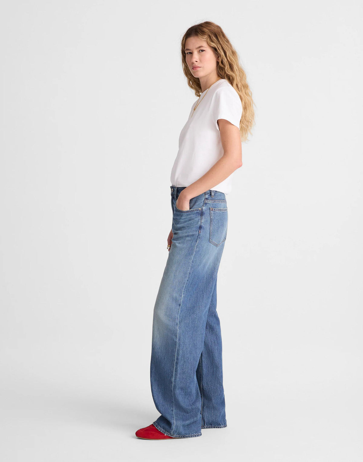 Madewell The Low-Slung Baggy Jean in Airy Denim Pickett Wash