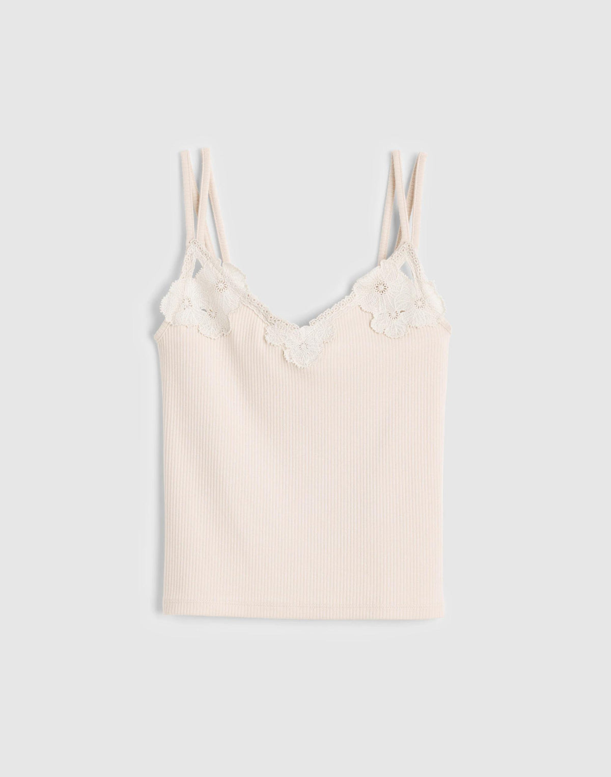 Madewell Floral-Lace V-Neck Tank Vintage Ivory