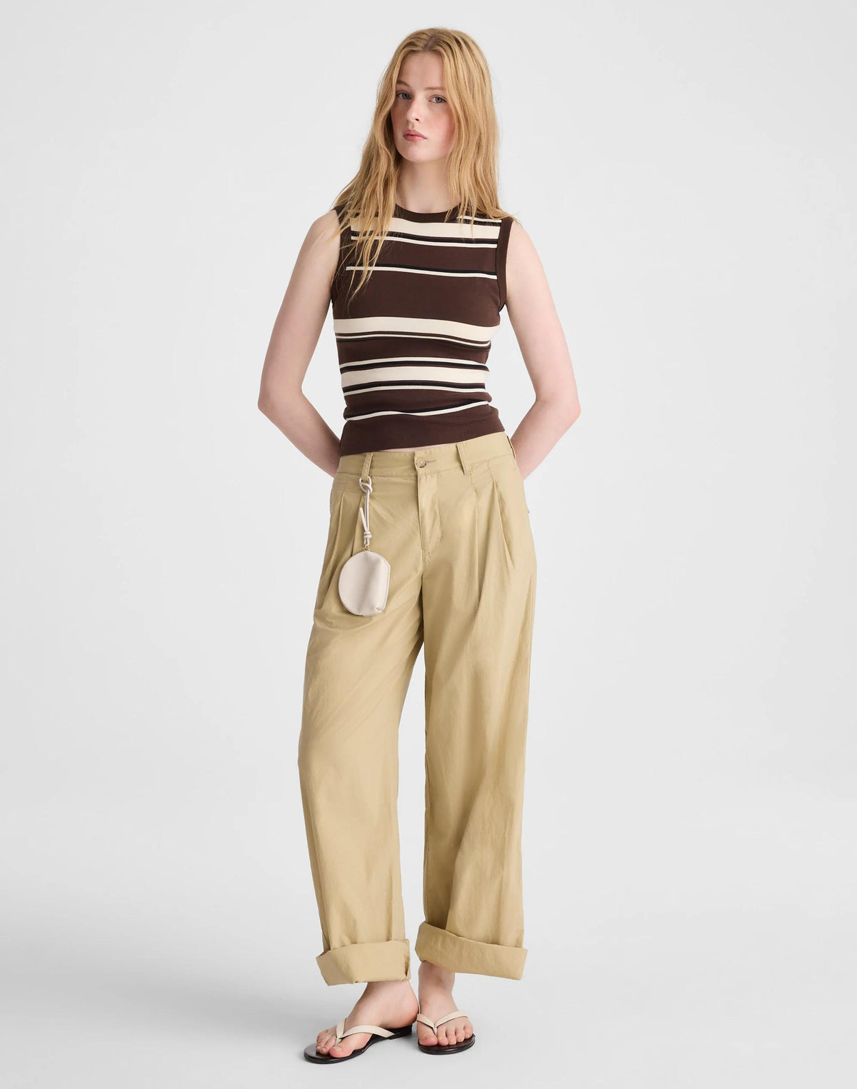 Madewell The '90s Shell Tank in Compact Cotton Dark Brown