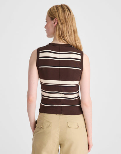 Madewell The '90s Shell Tank in Compact Cotton Dark Brown