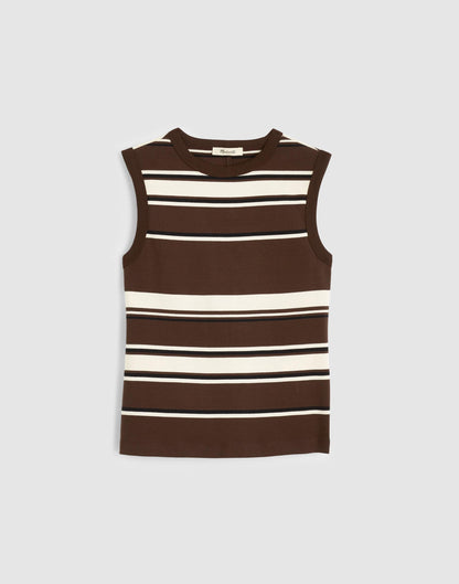 Madewell The '90s Shell Tank in Compact Cotton Dark Brown