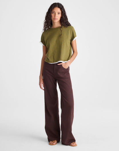 Madewell The Ultimate Wide-Leg Jean in Airy Denim Burnt Cocoa