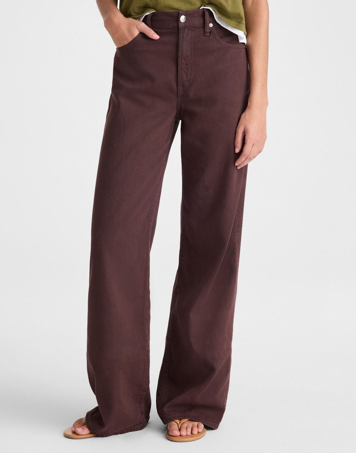 Madewell The Ultimate Wide-Leg Jean in Airy Denim Burnt Cocoa