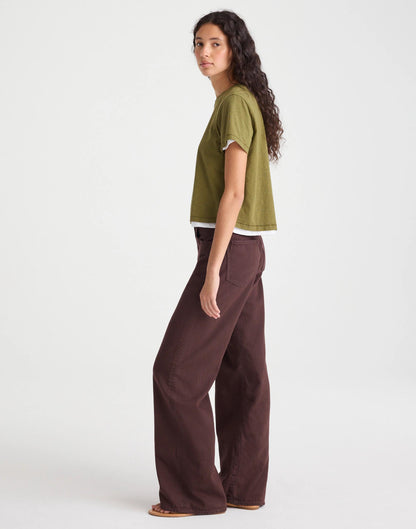 Madewell The Ultimate Wide-Leg Jean in Airy Denim Burnt Cocoa