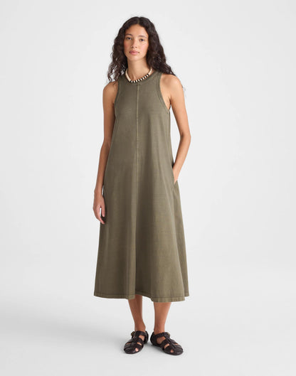 Madewell Seamed Tank Maxi Dress in Allday Jersey Faded Ivy