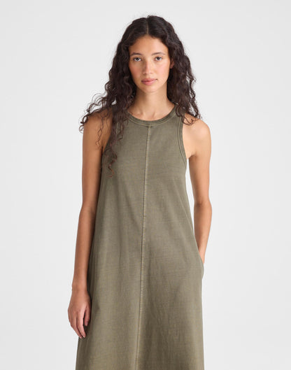 Madewell Seamed Tank Maxi Dress in Allday Jersey Faded Ivy