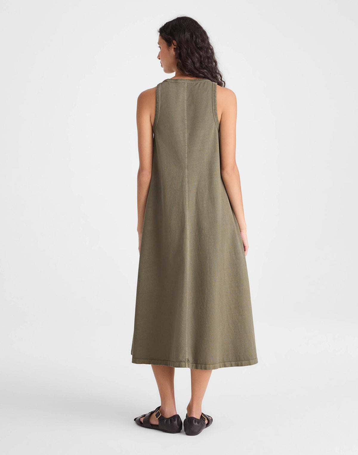 Madewell Seamed Tank Maxi Dress in Allday Jersey Faded Ivy